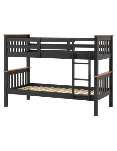 Neptune 3FT Bunk Bed - Grey/Oak Effect