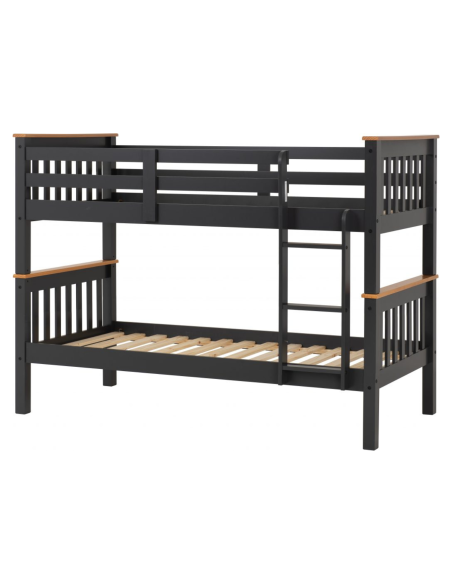 Neptune 3FT Bunk Bed - Grey/Oak Effect