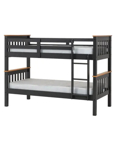 Neptune 3FT Bunk Bed - Grey/Oak Effect