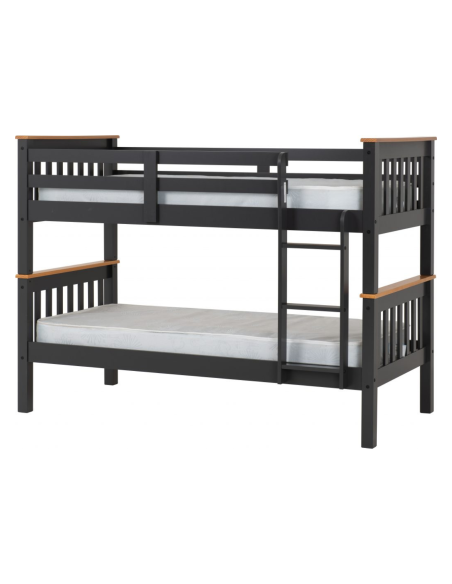 Neptune 3FT Bunk Bed - Grey/Oak Effect