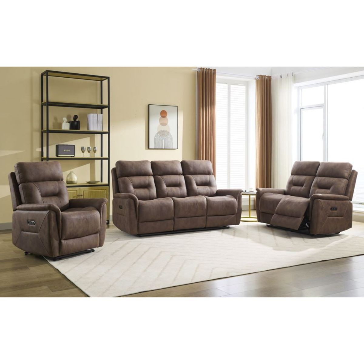 Caoihme 3 Seater Power Recliner Sofa - Tan