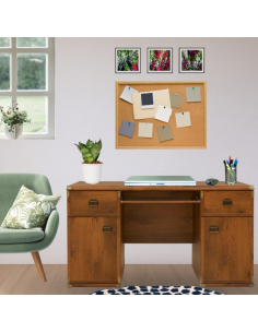 Cornwall 2 Door 2 Drawer Desk - Shutter Oak