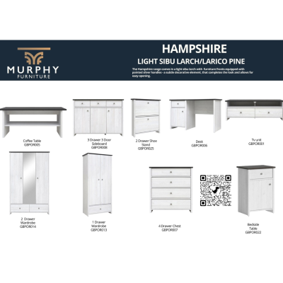 Hampshire 1 Door 1 Drawer Desk - Larico Pine