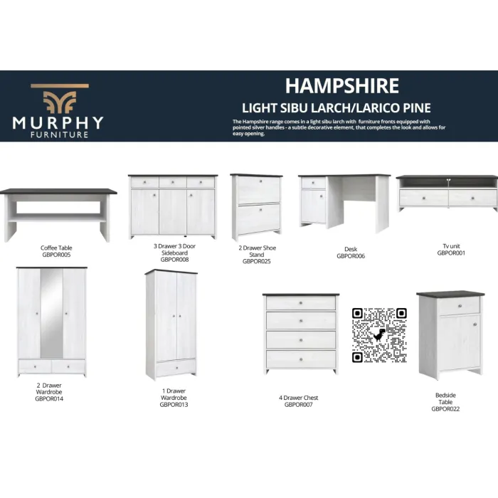 Hampshire 1 Door 1 Drawer Desk - Larico Pine
