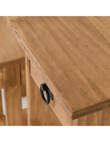 Corona 3x Plant Stands - Distressed Waxed Pine