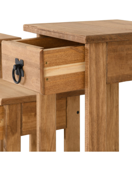 Corona 3x Plant Stands - Distressed Waxed Pine