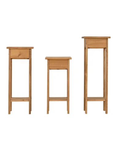 Corona 3x Plant Stands - Distressed Waxed Pine