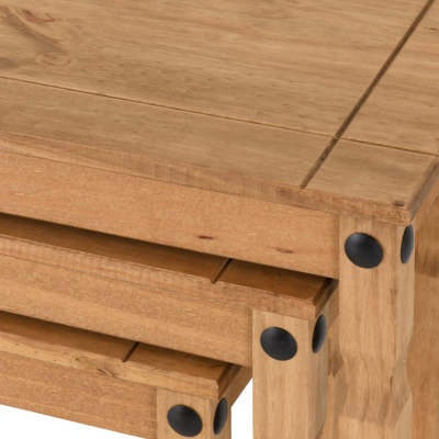 Corona Nest Of Tables - Distressed Waxed Pine