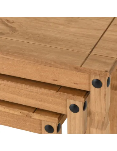 Corona Nest Of Tables - Distressed Waxed Pine