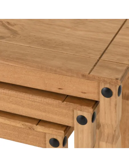 Corona Nest Of Tables - Distressed Waxed Pine
