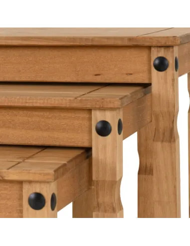 Corona Nest Of Tables - Distressed Waxed Pine