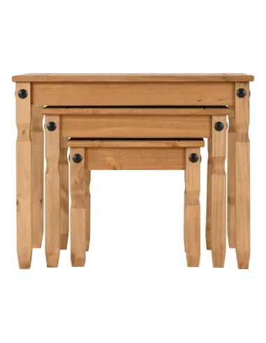 Corona Nest Of Tables - Distressed Waxed Pine