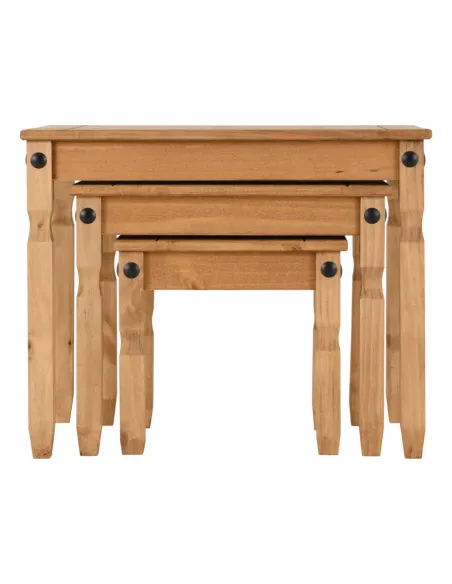 Corona Nest Of Tables - Distressed Waxed Pine