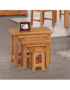 Lancaster Nest of 3 Tables - Solid Oak