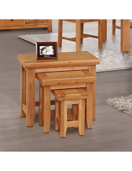 Lancaster Nest of 3 Tables - Solid Oak