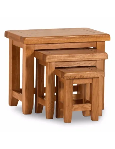 Lancaster Nest of 3 Tables - Solid Oak