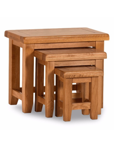 Lancaster Nest of 3 Tables - Solid Oak