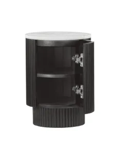 Lantine Side Table With Door - Mango Charcoal/Marble 2