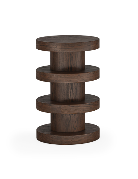 Haiden Bobbin Side Table - Dark Oak