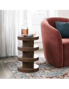 Haiden Bobbin Side Table - Dark Oak