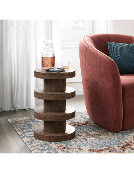Haiden Bobbin Side Table - Dark Oak
