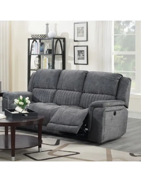Marseilles 3 Seater Recliner Sofa - Dark Grey