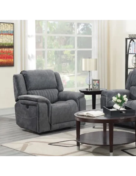 Marseilles 3+1+1 Electric Sofa Suite - Dark Grey