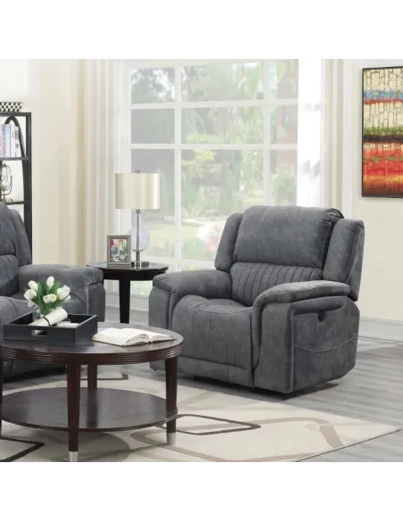 Marseilles 3+1+1 Electric Sofa Suite - Dark Grey