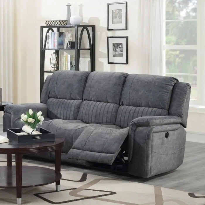 Marseilles 3+1+1 Electric Sofa Suite - Dark Grey