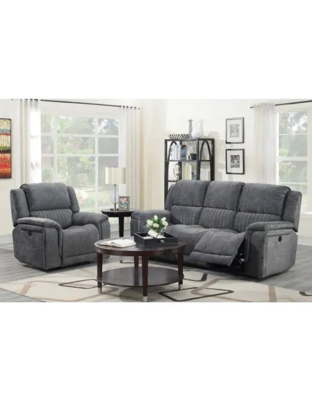 Marseilles Electric 3 Seater Sofa - Light Grey