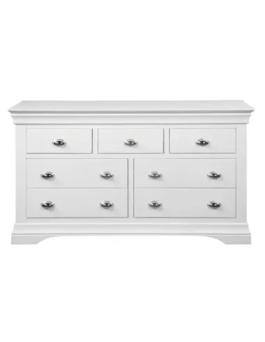 Bella 3+4 Drawer Wide Chest - White