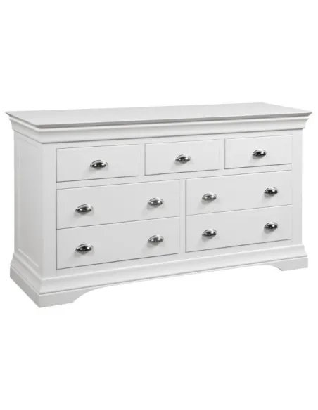 Bella 3+4 Drawer Wide Chest - White
