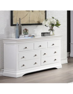 Bella 3+4 Drawer Wide Chest - White