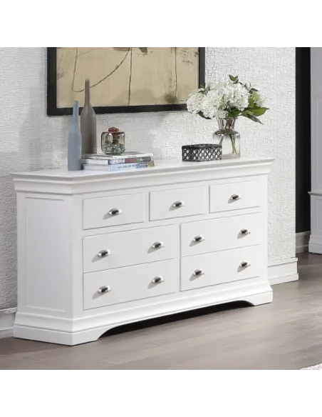 Bella 3+4 Drawer Wide Chest - White