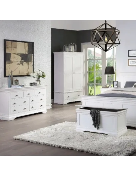 Bella 3+4 Drawer Wide Chest - White