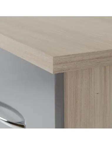 Nevada 3+2 Drawer Chest - Grey Gloss/Light Oak