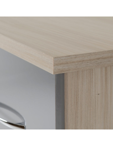 Nevada 3+2 Drawer Chest - Grey Gloss/Light Oak