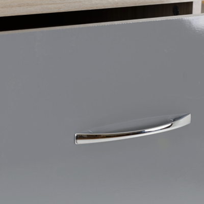 Nevada 3+2 Drawer Chest - Grey Gloss/Light Oak
