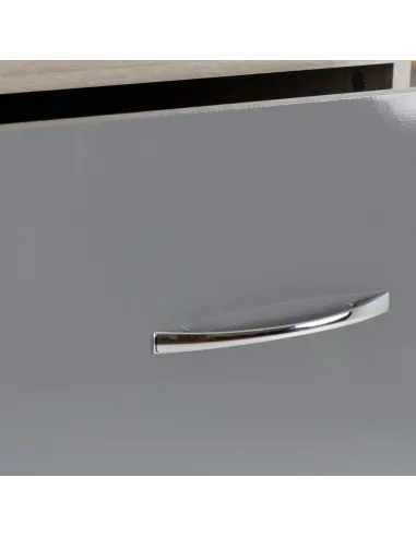 Nevada 3+2 Drawer Chest - Grey Gloss/Light Oak