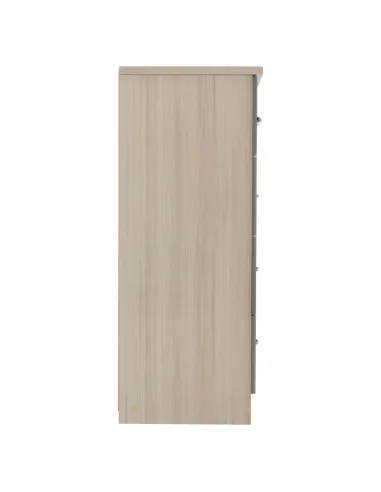 Nevada 3+2 Drawer Chest - Grey Gloss/Light Oak