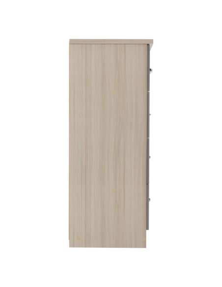 Nevada 3+2 Drawer Chest - Grey Gloss/Light Oak