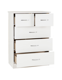 Nevada 3+2 Drawer Chest - White Gloss 2