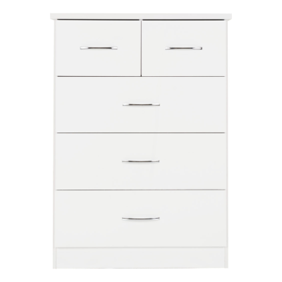 Nevada 3+2 Drawer Chest - White Gloss