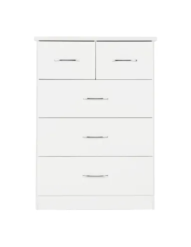 Nevada 3+2 Drawer Chest - White Gloss