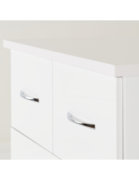 Nevada 3+2 Drawer Chest - White Gloss