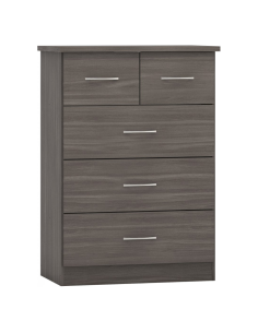 Nevada 3+2 Drawer Chest - Black  Wood Grain