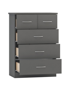 Nevada 3+2 Drawer Chest - 3D Effect Grey 2