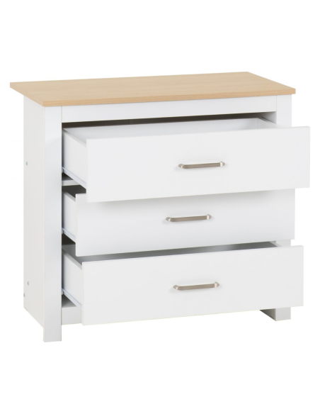 Portland 3 Drawer Chest - White/Oak Effect