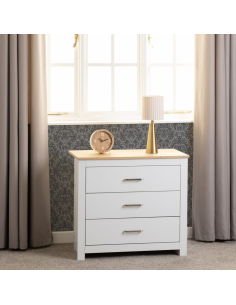 Portland 3 Drawer Chest - White/Oak Effect