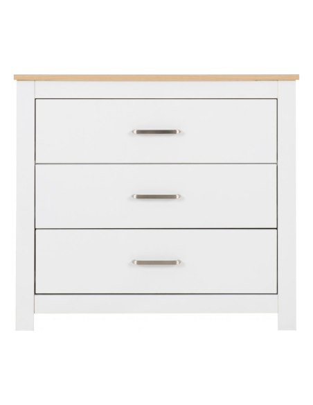 Portland 3 Drawer Chest - White/Oak Effect
